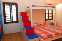 the childrens bed room with its bunk beds.